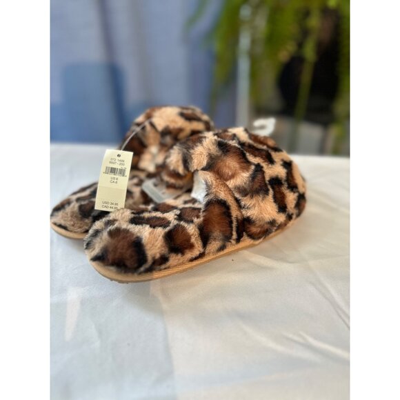 Aerie Slippers | Minky Soft Leopard Print Faux Fur Memory Foam Sole NWT - Picture 5 of 8